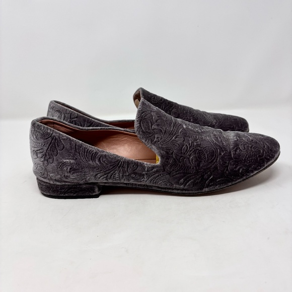 Lewit Gabriella Loafer Gray Embossed Velvet Size 39 - Picture 4 of 8